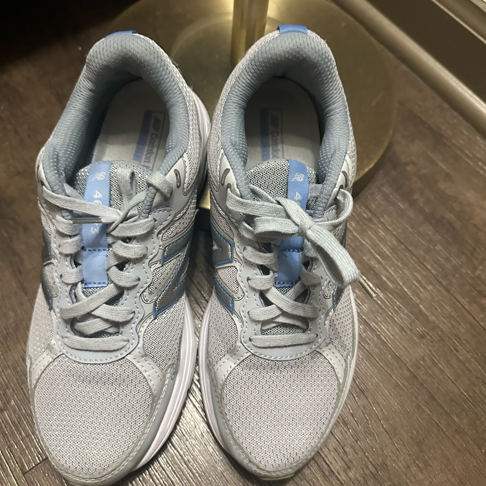 New Balance Light Gray and Sky Blue Sneakers